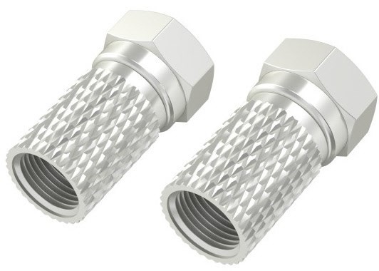 F-Stecker (6,8mm) (4 Stk.) schraubbar