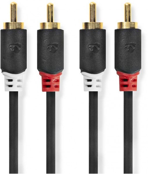 CABW24200AT05 Audiokabel (0,5m) 2x RCA-Stecker>2x RCA-Stecker anthrazit