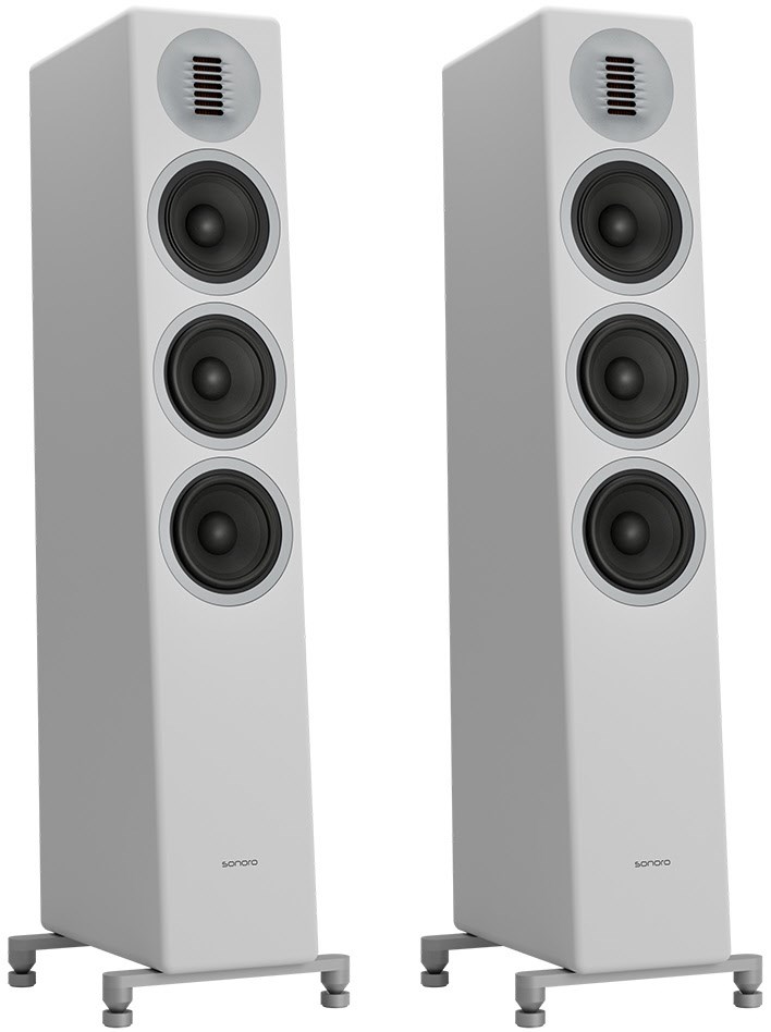 Orchestra Shaped Signature /Paar Stand-Lautsprecher mattweiß/silber