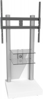 Monte Visolo 3 XL rollbarer TV-Bodenständer mit 2 Zwischenböden weißlack/klarglas