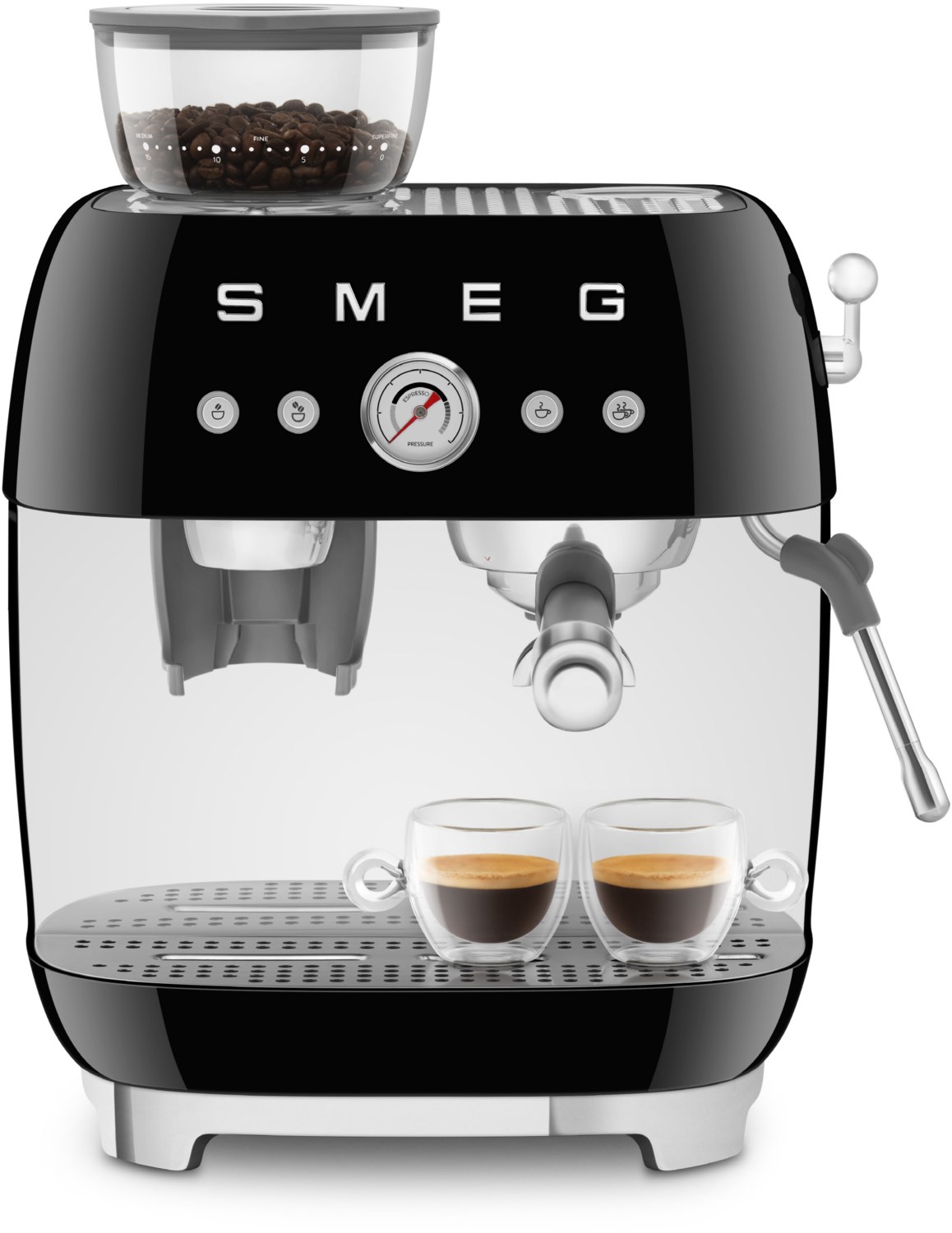 ECF03BLEU Siebträgermaschine schwarz, 15 bar, 1,4 l