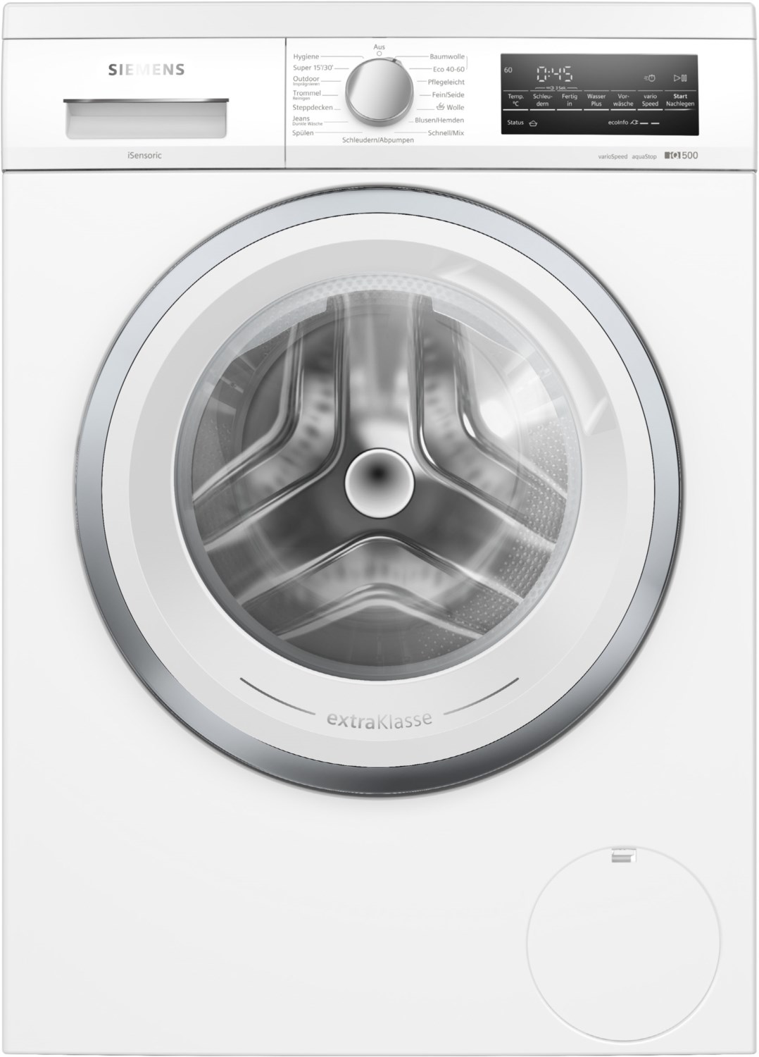 WU14UT92 Stand-Waschmaschine-Frontlader weiss, 9 kg, 1400 U/min, iQ500, 71 dBA