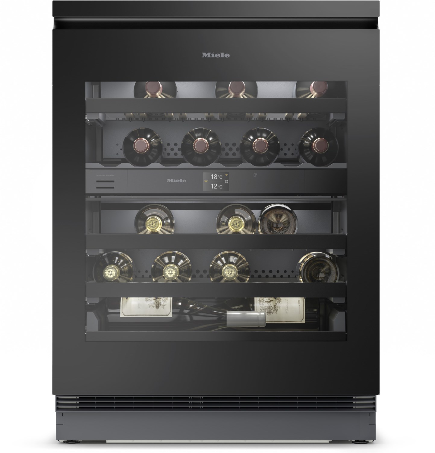 KWTUS 7074 F Unterbau-Weintemperierschrank obsidianschwarz