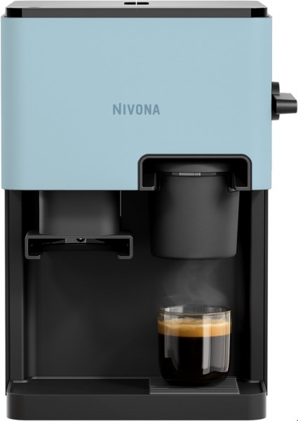 Cube Siebträgermaschine Himmelblau, 15 bar, 1,4 l