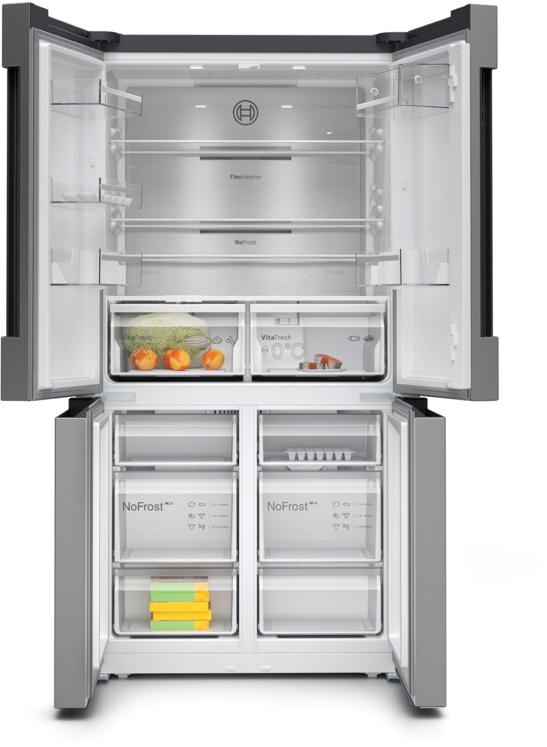 Bosch KFN96APEA Serie 6 Kühl-Gefrier-Kombination - Multidoor Kühlschrank - Edelstahl mit Antifingerprint