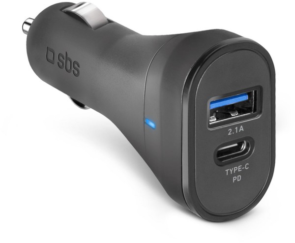USB/USB-C KFZ-Ladegerät (15W) schwarz