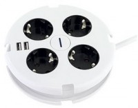 PowerDisc Steckdosenleiste (1,4m) weiß/schwarz