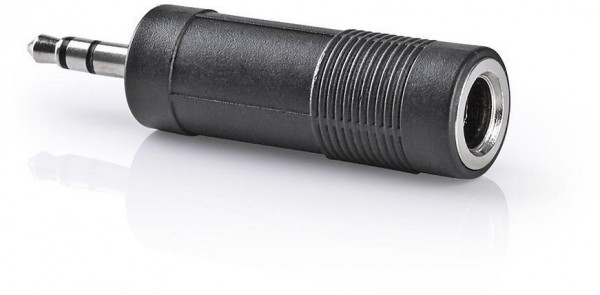 CAGB22935BK Klinkendapter schwarz 3,5-mm-Stecker>6,35-mm-Buchse
