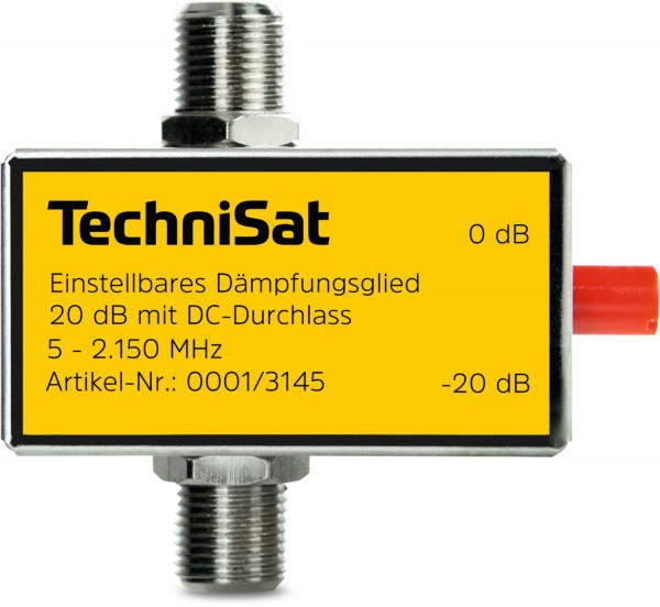 Einstelbares Dämpfungsglied mit F-Buchsen