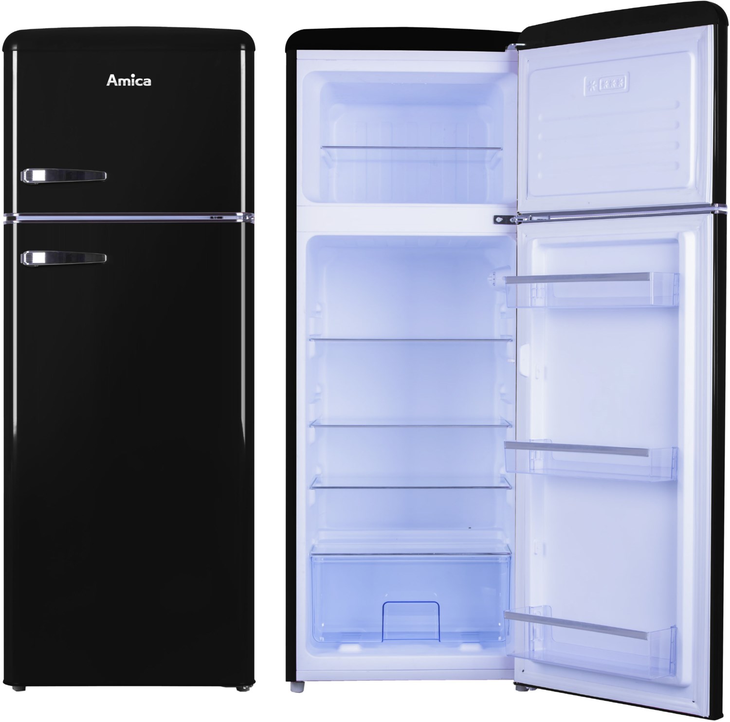 Amica KGC 15634 S Standkühlschrank mit Gefrierraum schwarz