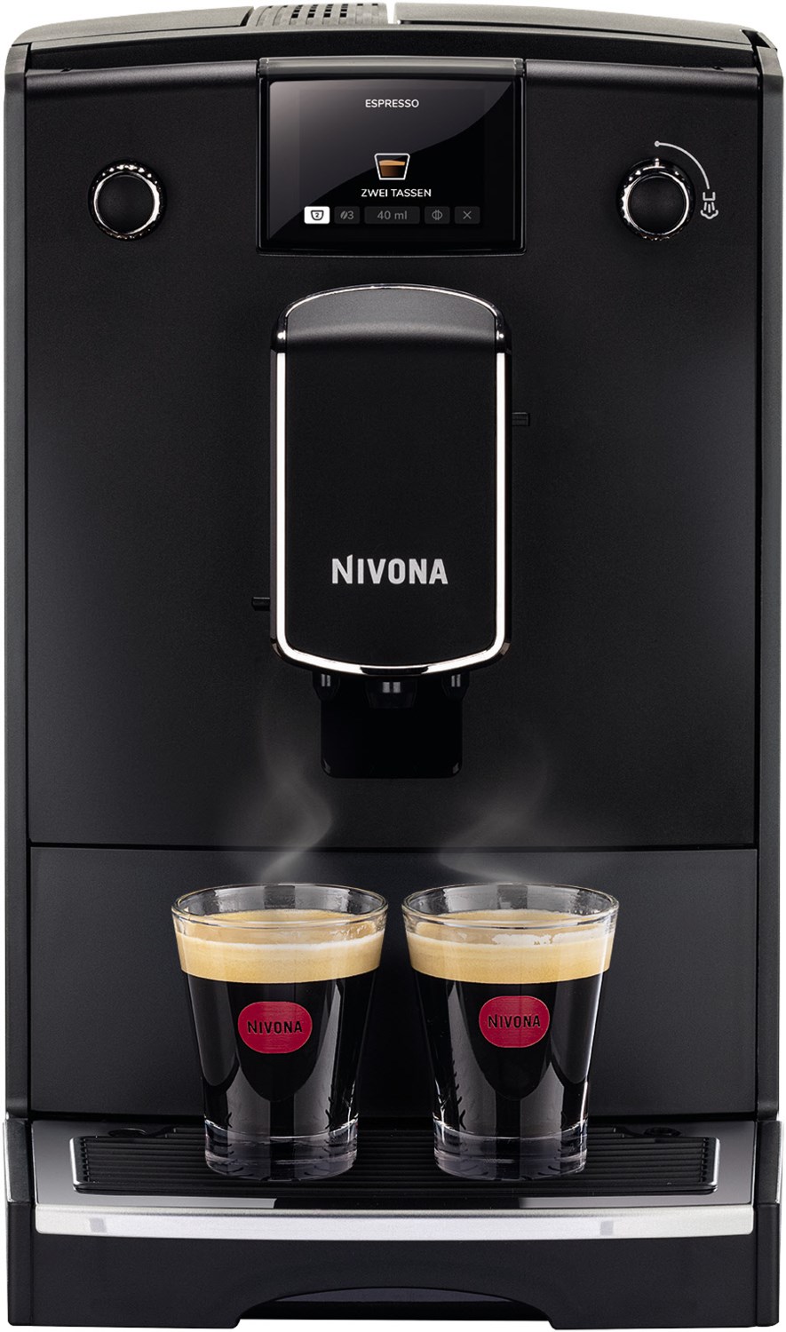 CafeRomatica NICR 550 Kaffee-Vollautomat matt schwarz/chrom, Stahl-Kegel-Mahlwerk, 15 bar, 2,2 l
