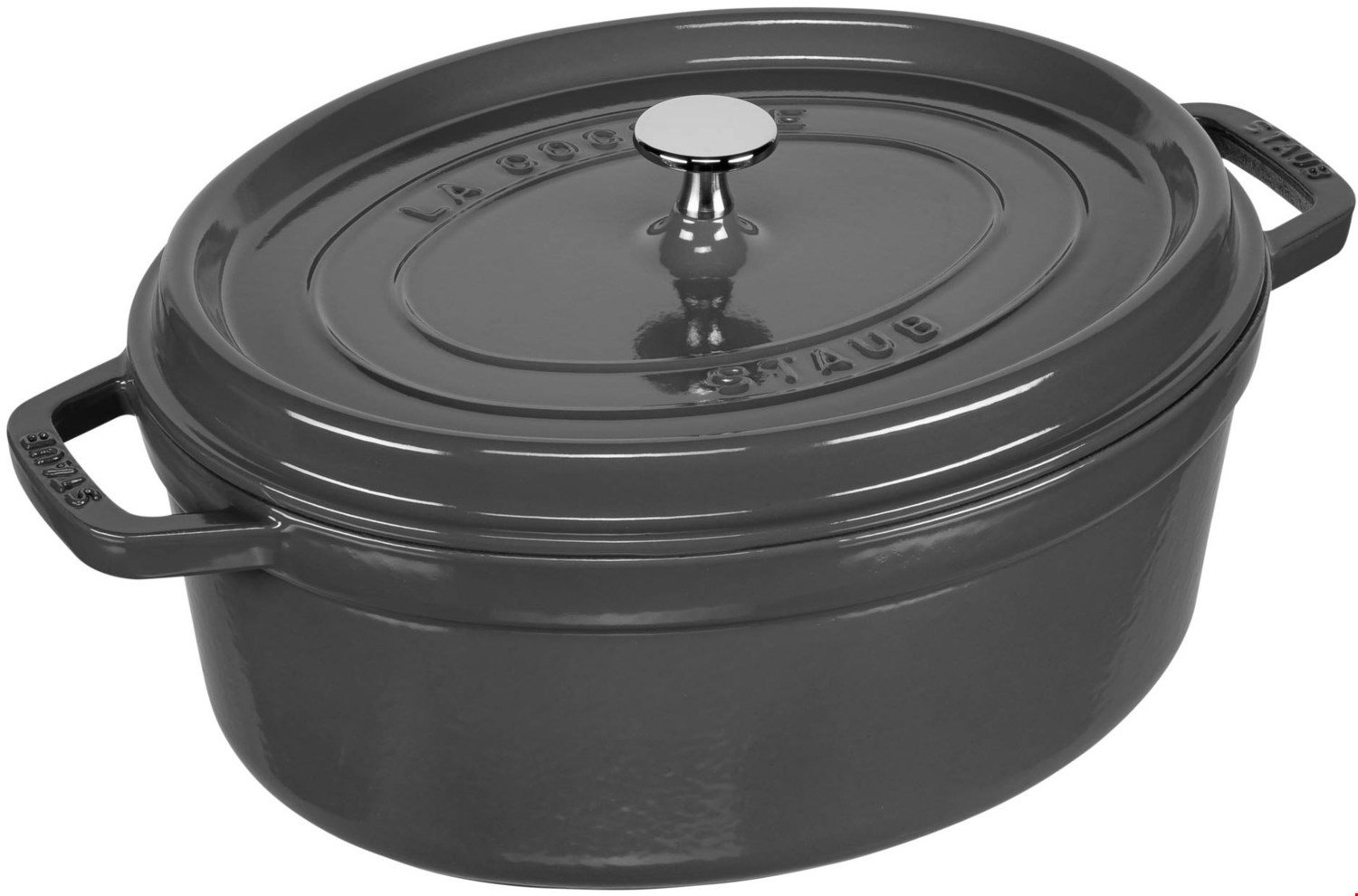 La Cocotte Oval (31cm) Graphit-grau