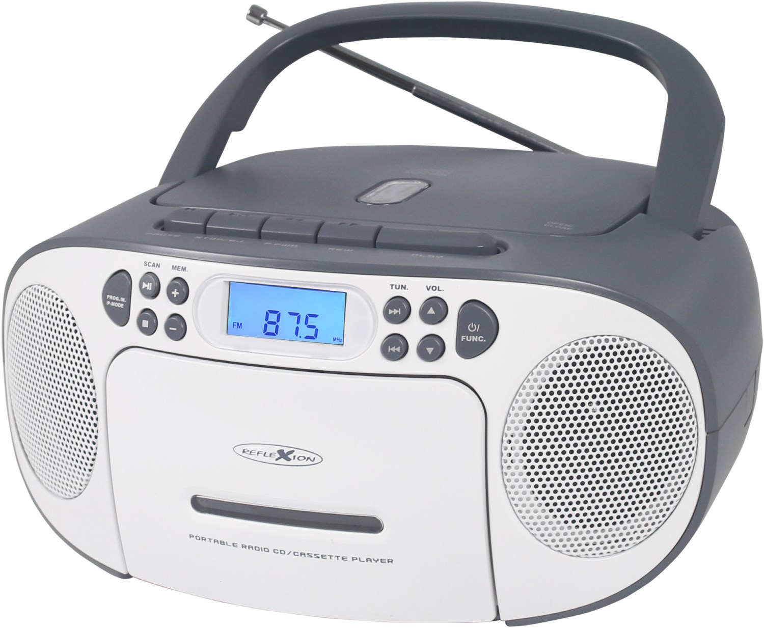 RCR2260 Radio-Rekorder mit CD + Kassette weiß/grau