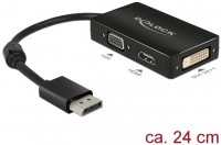 Adapter DP 1.1 St. > VGA+HDMI+DVI schwarz