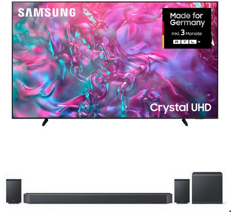 GU98DU9079U 247 cm (98") Crystal UHD AI TV graphitschwarz inkl. HW-Q995GF Soundbar titanschwarz, LCD, Smart-TV, 120 Hz, DVB-T2/DVB-C/DVB-S2