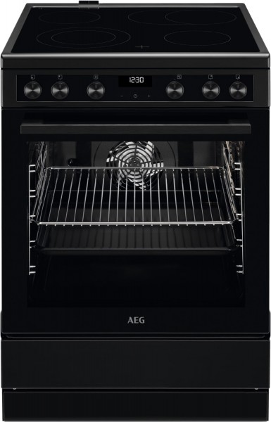 CCB6446BBB Elektroherd mit Kochfeld mattschwarz, 73 l, Pizza-Stufe, 59,6 cm breit, A