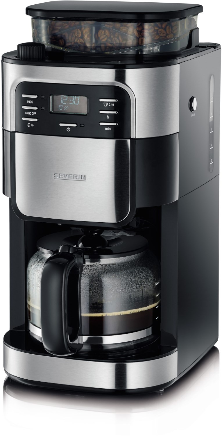 KA 4810 Filter-Kaffeemaschine mit integrierter Kaffeemühle edelstahl-gebürstet/schwarz