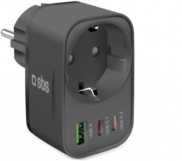 Wandsteckdosenleiste (20W) schwarz