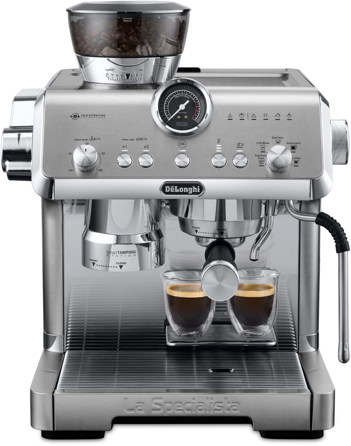 EC9555.M La Specialista Opera Siebträgermaschine, Milchbehälter, 19 bar, 2 l