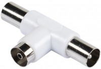 TV-2fach-Verteiler Koaxkupplung <-> 2x Koaxstecker