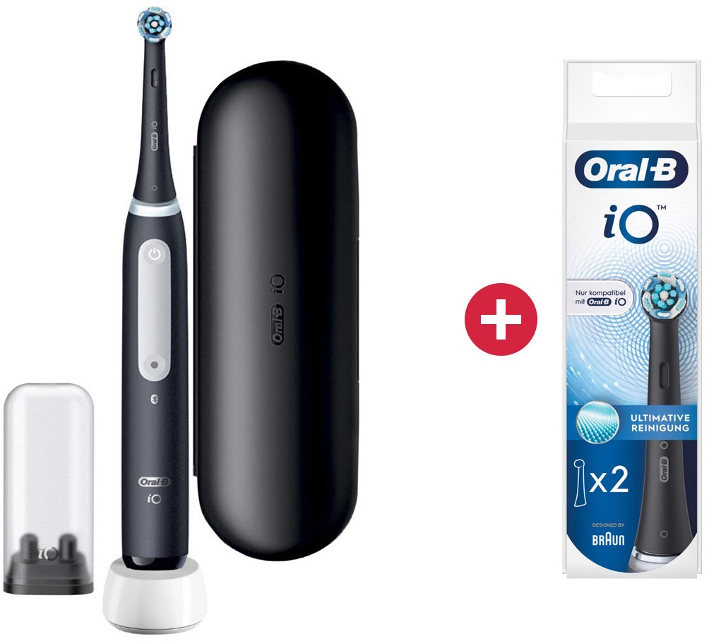 iO Series 4 Elektrische Zahnbürste + Dein Geschenk: Oral-B EB iO Ultimative Reinigung (2 Stk.) Ersatz-Aufsteckbürsten
