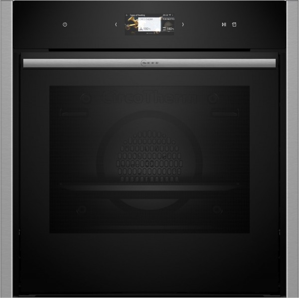 B64FS31N0 Elektro-Backofen mit Dampfgarer edelstahl, 71 l, Pizza-Stufe, schnelles Vorheizen, Hefeteig-Gärstufe, Brotback-Stufe, WLAN, 59,6 cm breit