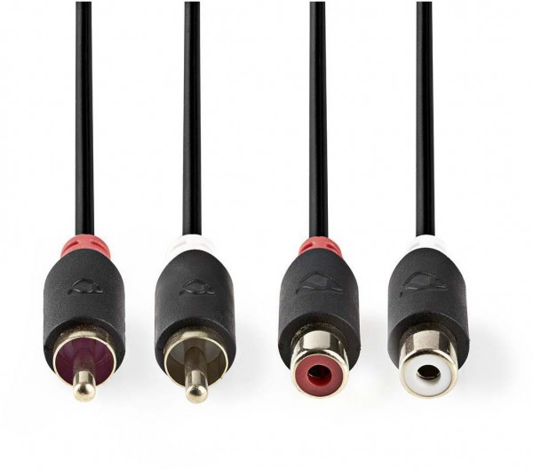 CABW24205AT20 Cinchkabel (2m) anthrazit 2x Cinch-Stecker>2x Cinch-Buchse