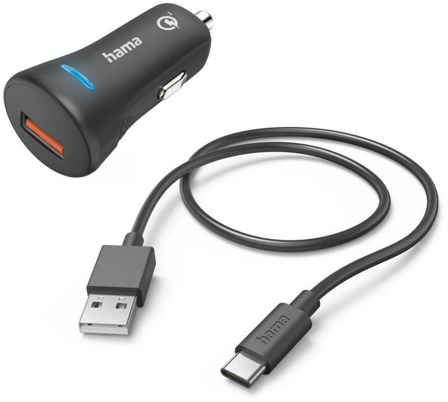 Kfz-Ladeset USB-C QC 3.0 (19,5W) schwarz