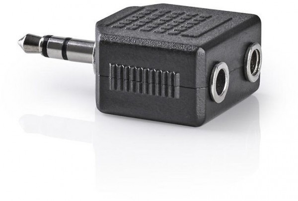 CAGB22945BK Audio-Adapter schwarz 3,5-mm-Stecker>2x 3,5-mm-Buchse
