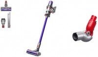 V11 Advanced Akku-Stielstaubsauger Set inkl. Flex Adapter nickel/purple, 200 W, 60 min Laufzeit, 0,77 l Staubvolumen, Display, Elektro-Bodenbürste