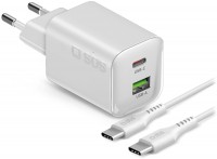 USB/USB-C GaN Wandladegerät (45W) mit USB Type-C Kabel (1,5m) weiß