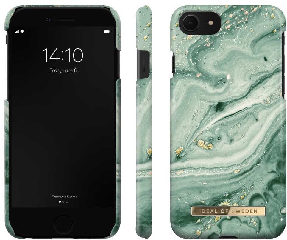 Fashion Case für iPhone 6/6s/7/8/SE mint swirl marble