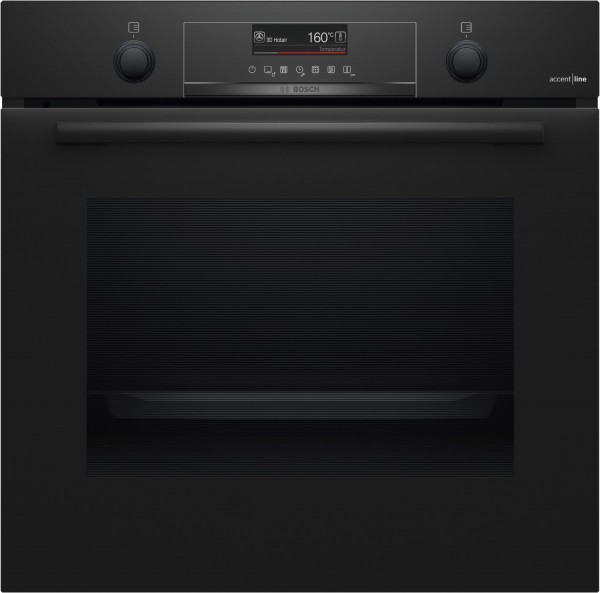 HBG4795B7 Einbaubackofen schwarz, 71 l, Pizza-Stufe, schnelles Vorheizen, WLAN, pyrolytische Selbstreinigung, 59,4 cm breit, A+, Serie 6