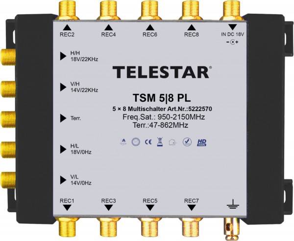 TSM 5/8 Premium Line Multischalter schwarz/silber