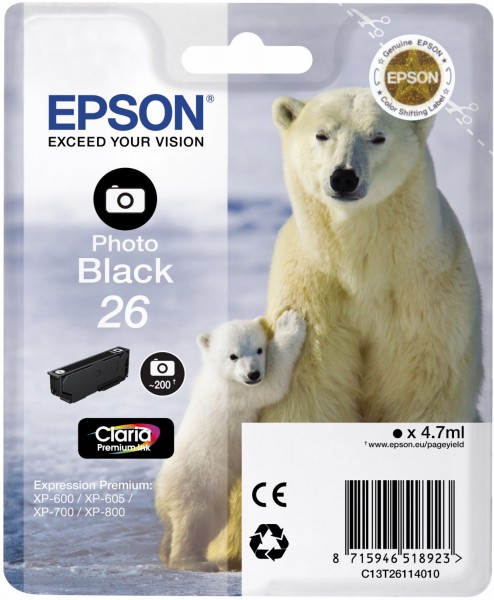 26 Claria Premium Tintenpatrone photo black