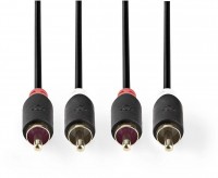 CABW24200AT30 Cinchkabel (3m) anthrazit 2x Cinch-Stecker>2x Cinch-Stecker