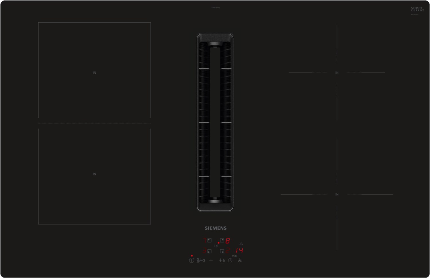 Siemens ED811BGA6 Autark-Induktionsfeld mit Dunstabzug ED811BS16E + HZ9VDSB4