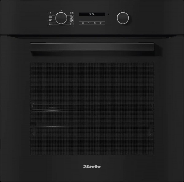 H 2861 B Einbaubackofen obsidianschwarz, 76 l, schnelles Vorheizen, Rückwand katalytisch beschichtet, 59,5 cm breit, A+