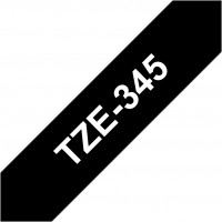 TZE-345 Schriftband lamin. (18mm) schwarz/weiss