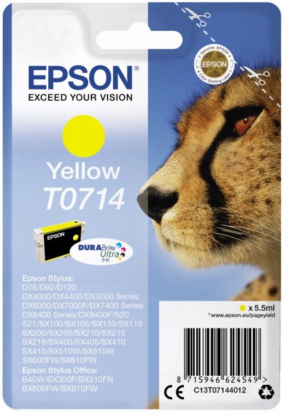 Singlepack T0714 DURABrite Ultra Tintenpatrone gelb