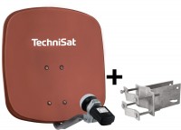 DigiDish 45 Satellitenantenne inkl. V/H-LNB & An-Rohr-Fitting ziegelrot