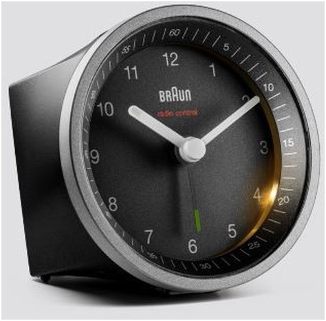 BC07SB-DCF Funkwecker schwarz/silber