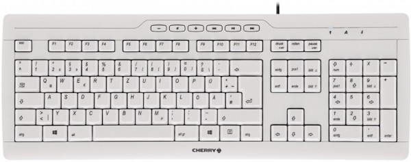 Cherry (DE) Stream EURONICS | Tastatur 3.0 (kabelgebunden) weiß/grau