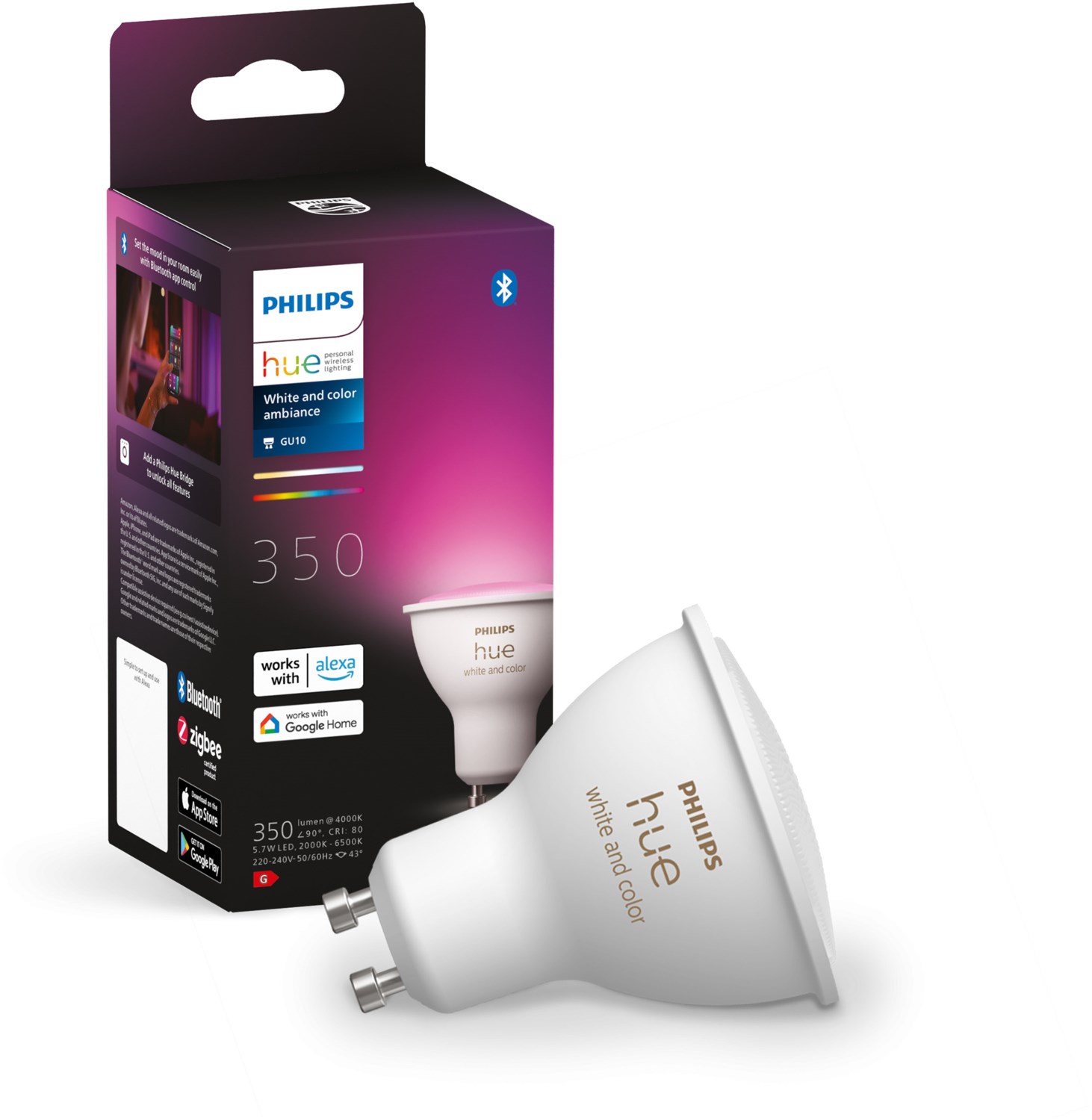 Hue White & Col. Amb. GU10 350lm LED-Reflektor Einzelpack