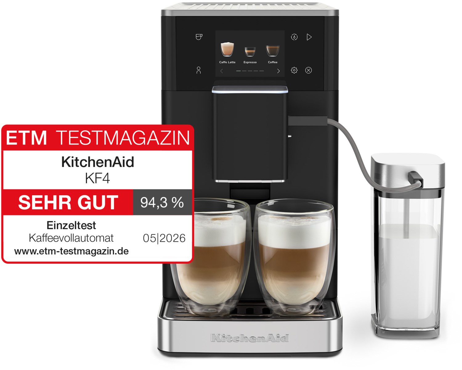 Image of 5KES8454EBM Kaffee-Vollautomat mattschwarz, Milchbehälter, 18 bar, 1,8 l