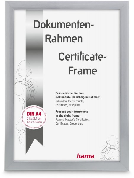 Kunststoffrahmen Chiaro 21x29,7cm silber