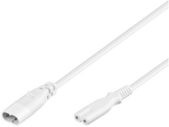 Geräteverlängerung (2m) IEC 60320 C7>C8 weiß