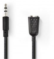 CAGB22100BK02 Klinkenkabel (0,2m) schwarz 3,5-mm-Stecker>2x 3,5-mm-Buchse