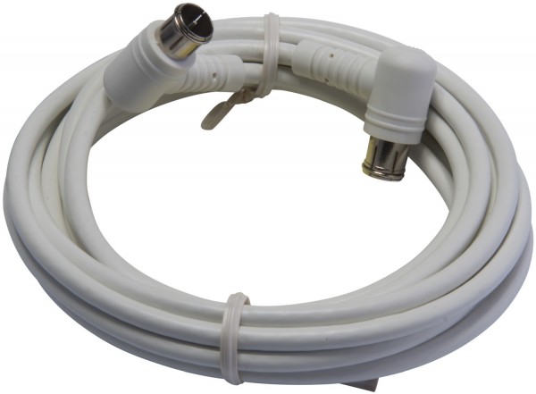 SATKAB A+ (1.5m) Antennenkabel mit 2x Quick F-Winkel Stecker weiß