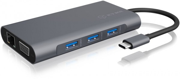 IB-DK4040-CPD USB-C 10-in-1 Dockingstation anthrazit/schwarz